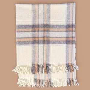 Condor Tips Vintage Alpaca Plaid Luxury Throw Blanket | 60 x 70